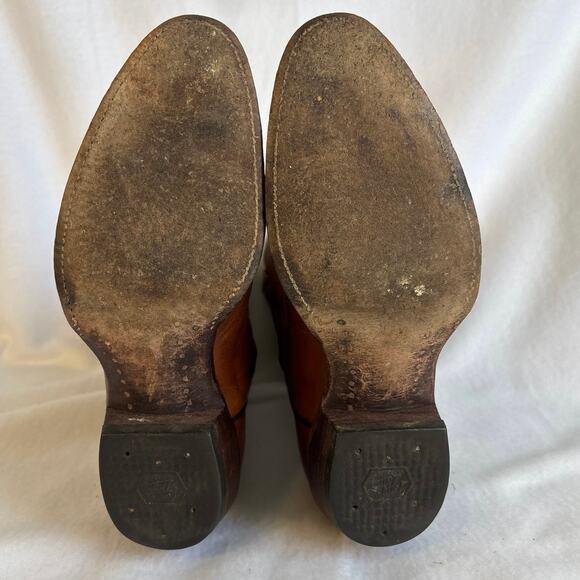 Vintage Tony Lama Cowboy Boots Men's 9C Brown Leather Western Style 5084 - Picture 6 of 13